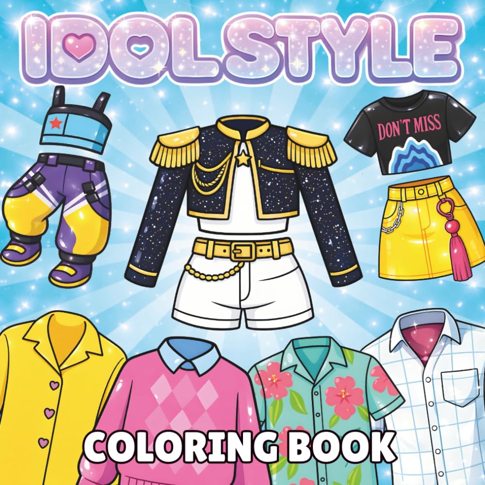 Idol Style: Bold and Easy kpop Coloring Book Featuring Cute Outfits, Iconic Fashion and Korean Music-Inspired Aesthetic For Fans of Kpop