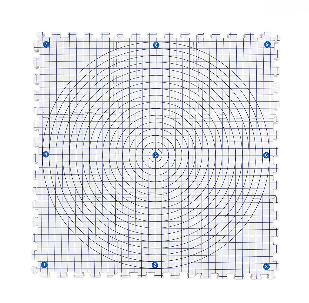 Tapis de Blocage Extra épais de 1,9 cm pour Tricot et Crochet, Avec 100 épingles en T et Grilles de Blocage à Emboîter (32 x 32 cm, Lot de 9 Avec Sac de Rangement)