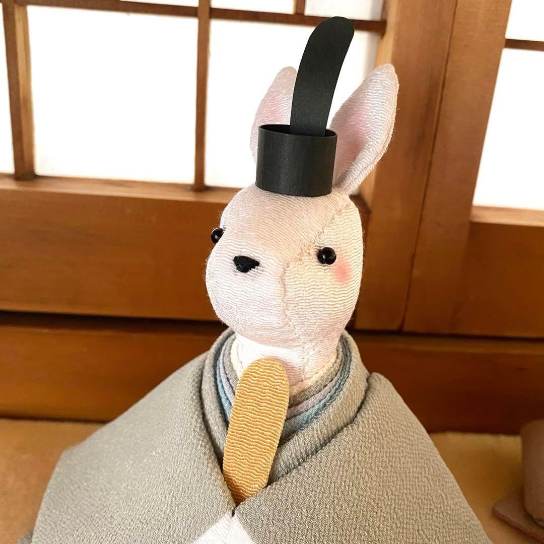 美品うさぎちりめん細工　ひな祭り 創業70年 老舗クリスマスツリー専門店 ちりめん細工（うさぎ雛セット
