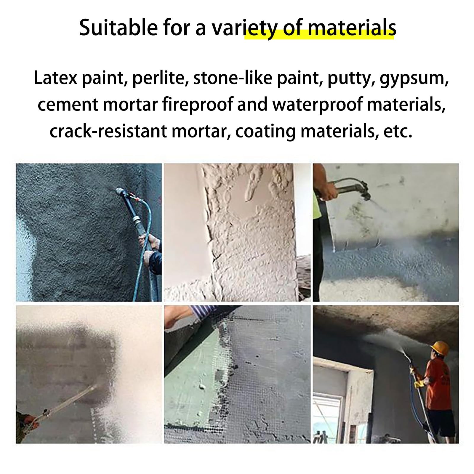 Spruzzatore elettrico del mortaio, intonacatrice ad alto flusso, pompa dello spruzzo del cemento per intonacatura della parete, stucco e uso della costruzione