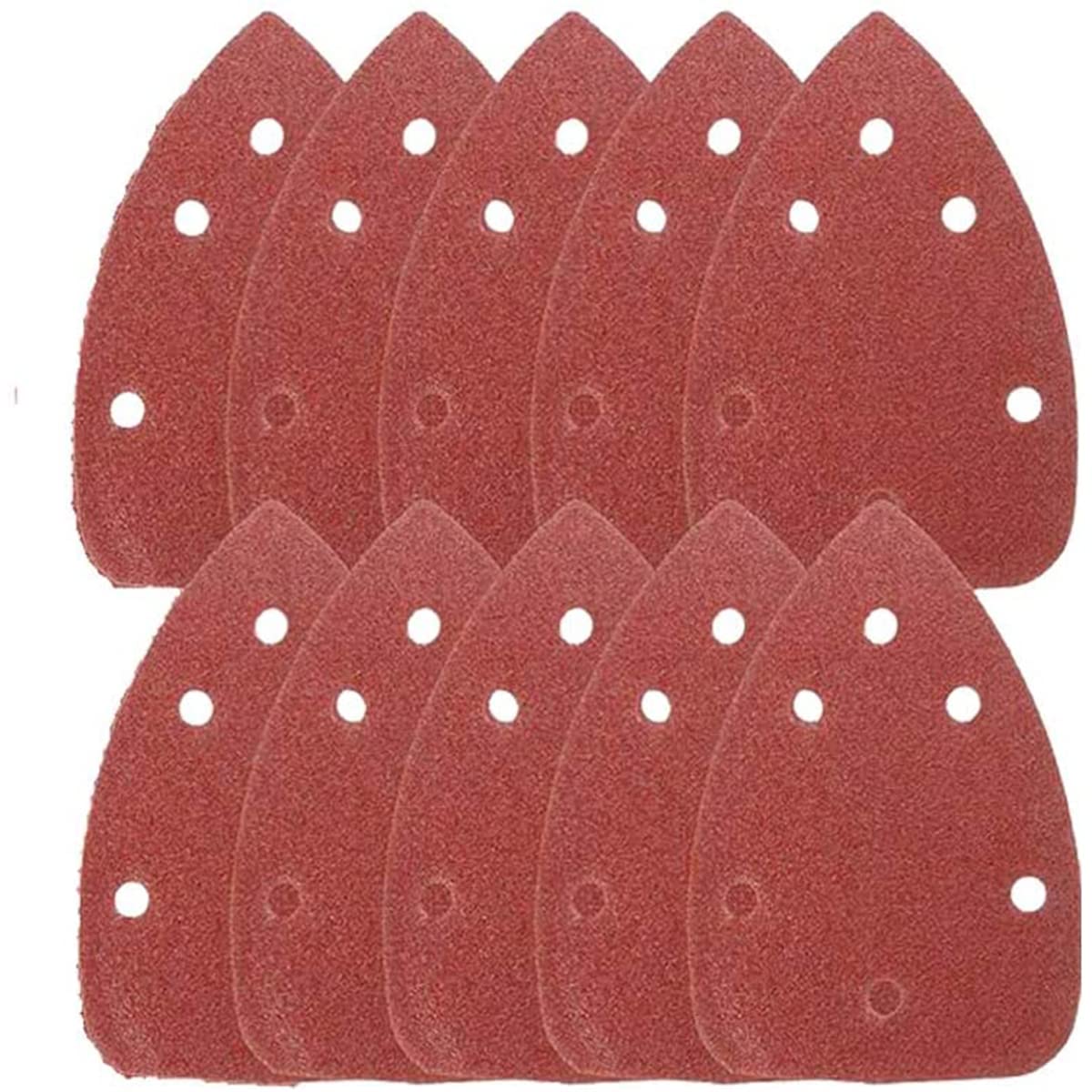 10 Pcs 140 x140 x 98mm 6-Hole Triangle Mouse Detail Sandpaper Hook and Loop Sanding Sheets 1000 Grit