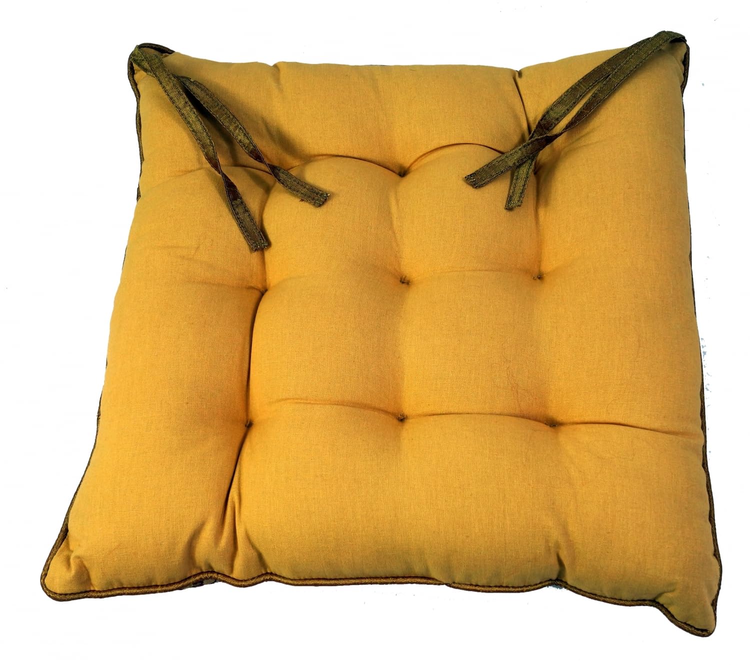 GURU SHOP Orientalisches Brokat Steppkissen, Stuhlkissen 40x40 cm - Gold