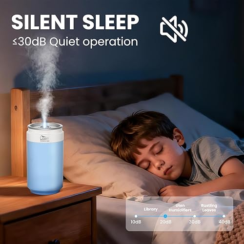 Miniatura 3 de Humidificadores, humidificador para dormitorio, humidificador de aire de lata, humidificadores para el hogar y las plantas, alimentado por USB y