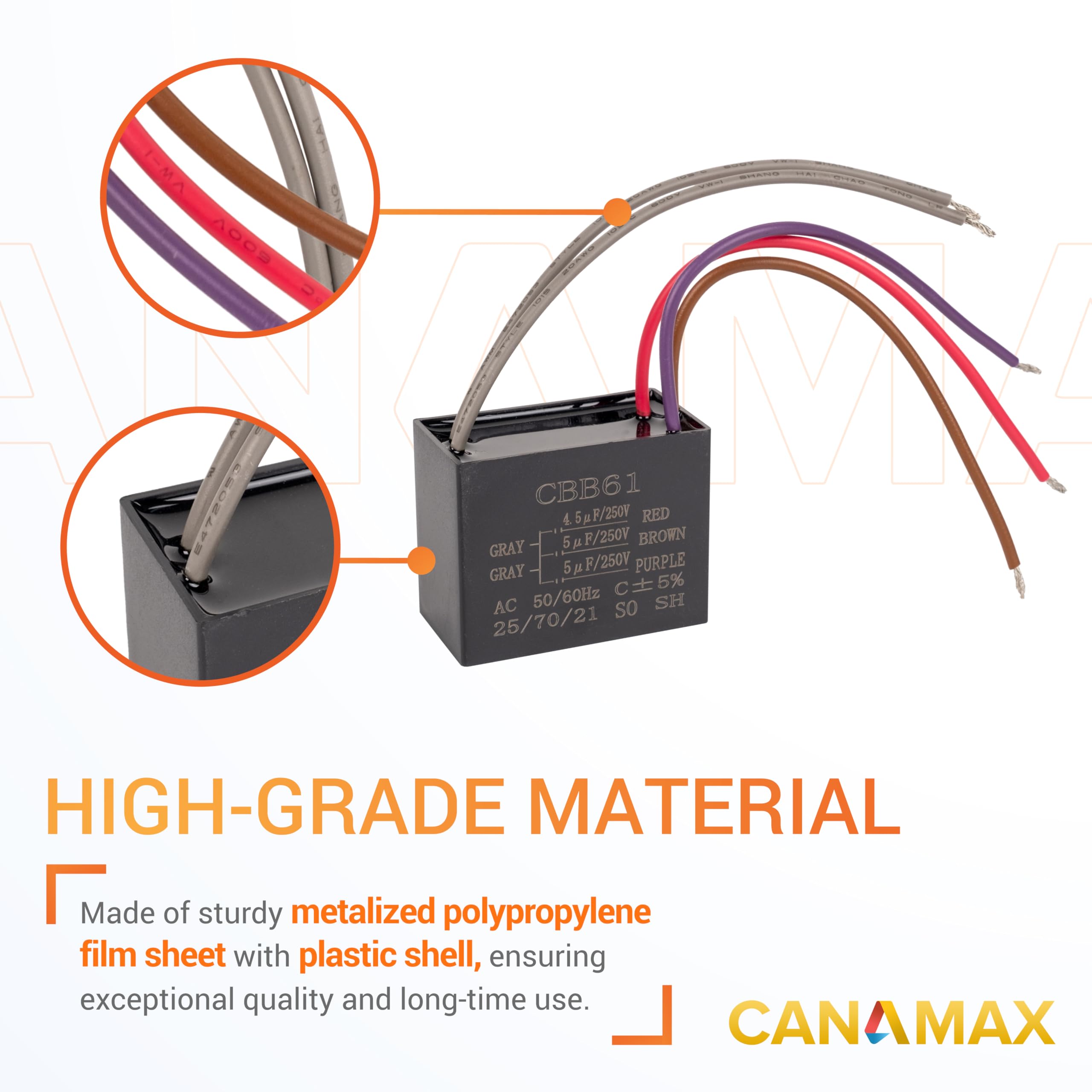 Cbb61 Ceiling Fan Capacitor - High-quality Aluminum Case, 4.5uf 5uf 6uf, Black | Self-healing, Long Lifetime Over 100,000 Hours At Best Price In Delhi | U-con Capacitor - Foto 8