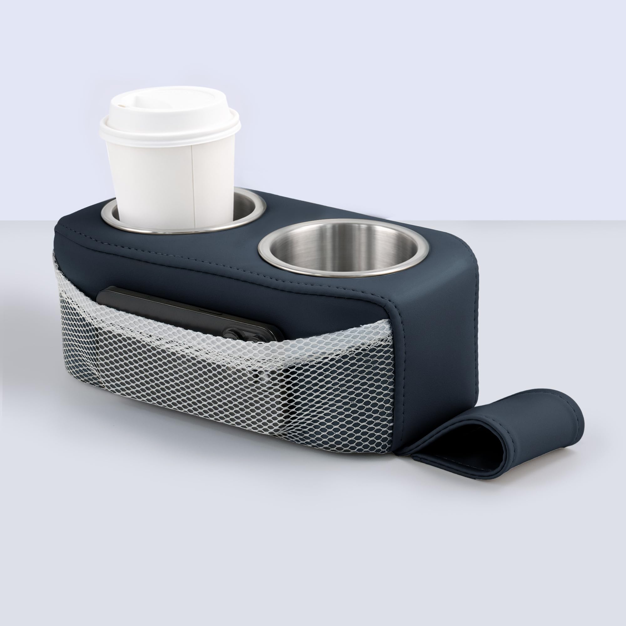 marinexplore Pontoon Cup Holder,Boat Seat Cup Holder,Double Drink Holder,Portable Cup Beverage Mobile Phone Holders for Pontoon Boat Sofa,RV Couch,Car Back Seat(Navy Blue) โ image 1