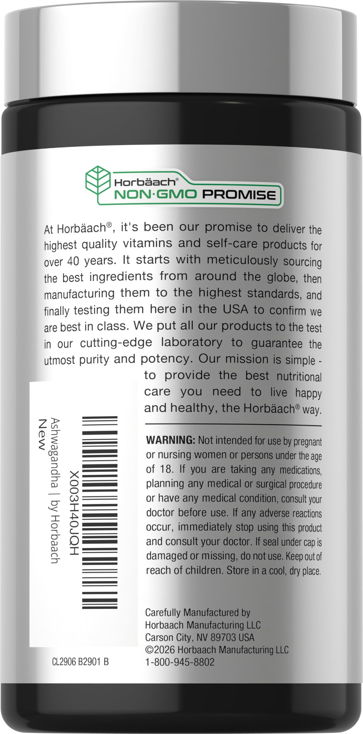 Horbäach Ashwagandha Root Supplement | 180 Capsules | for Women and Men — Amazon image 3