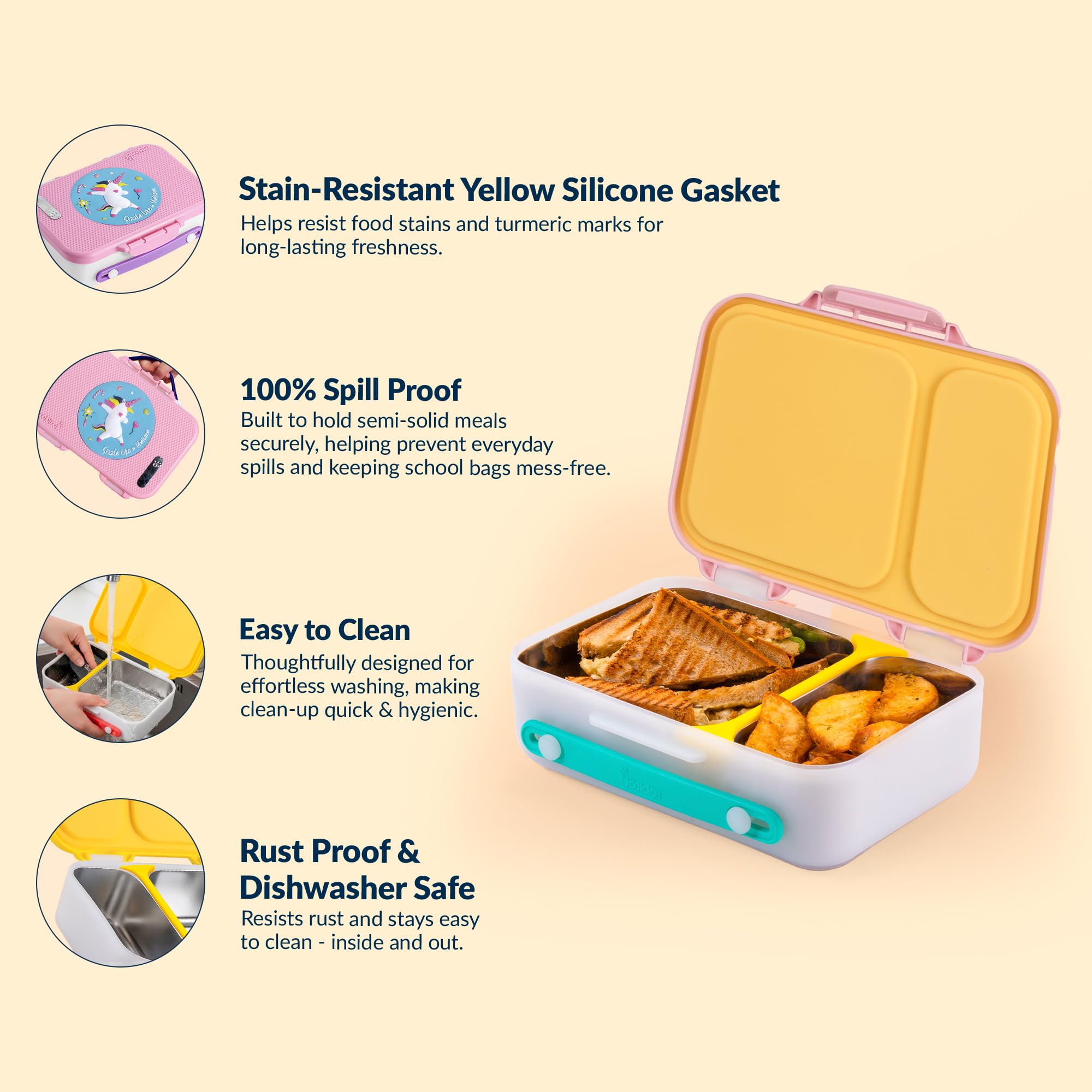 rabitat Munchbee Pro Lunch Box - Stainless Steel -4