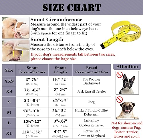 Miniatura 3 de Mayerzon Bozal para perro, bozal suave de malla para perros grandes, medianos y pequeños, para carro, aseo y morder, bozal reflectante y