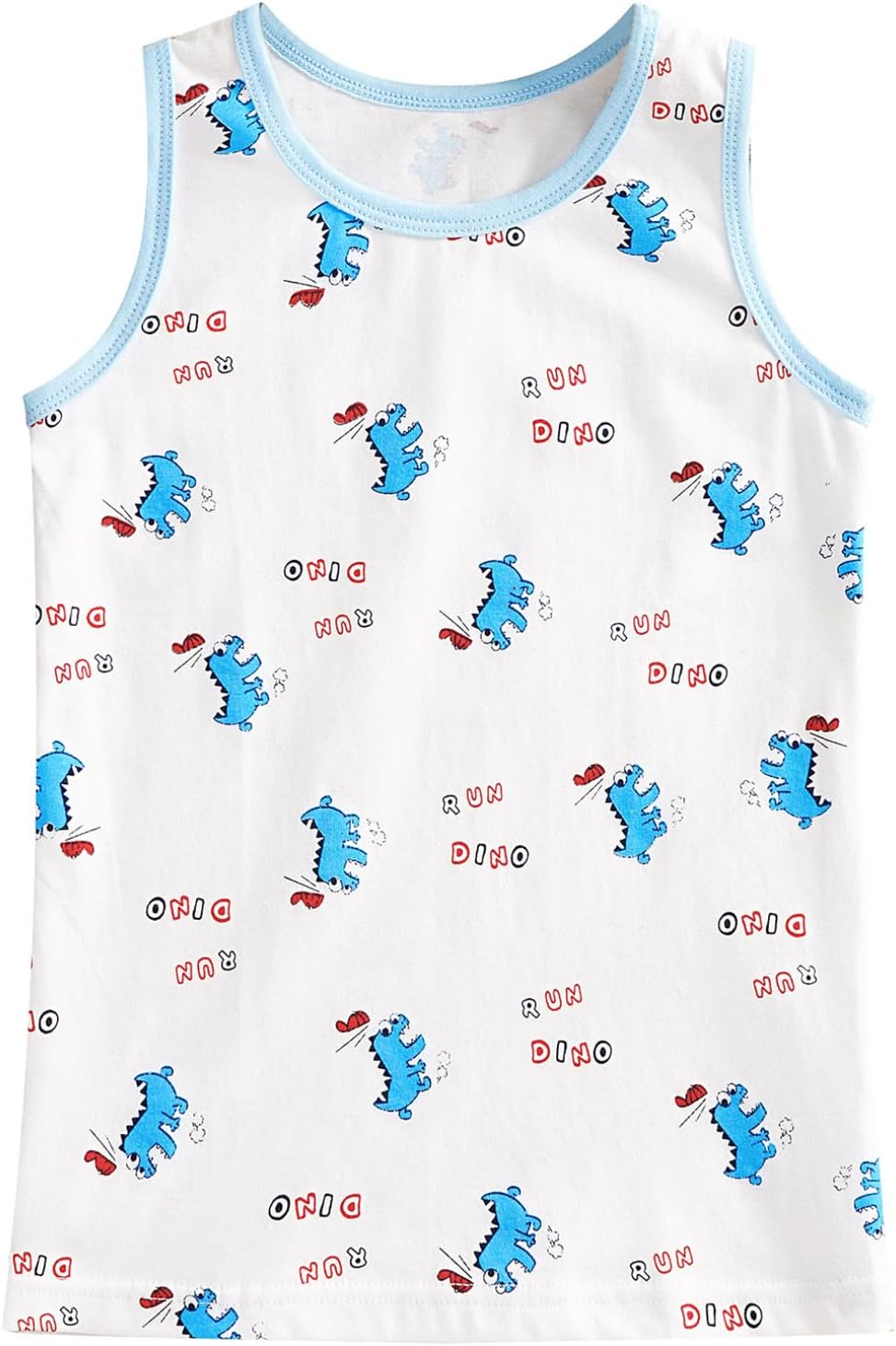 FEESHOW Little Boys Sleeveless Soft 100% Cotton Tank Top Kids Solid Color Summer Casual Loose Vest Shirt Daily Wear