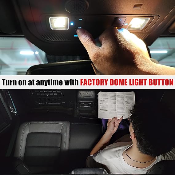 Mabett Rear Ceiling Lights Compatible with Ford Bronco 2021 2022 2023 2024, Reading Lights fit Bronco Accessories 4-Door, Touch Switch LED Roof Lamp Trunk Cargo Area(Not FIt 2 Door and 2025)