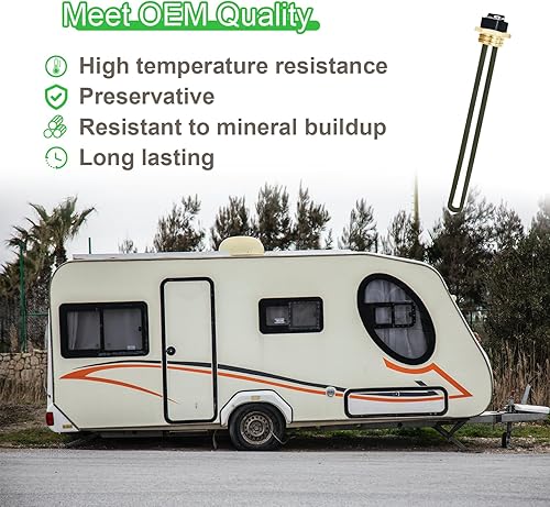 Miniatura 4 de Elemento calentador de agua 520900 RV mejorado para calentador de agua eléctrico Suburban RV SW Series, reemplaza el elemento calefactor 520789