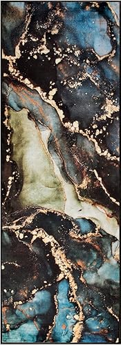 Miniatura 2 de Alfombra de pasillo para pasillo, alfombra moderna de lujo con textura de mármol abstracta para entradas, pasillos, dormitorio, lavandería, cocina,