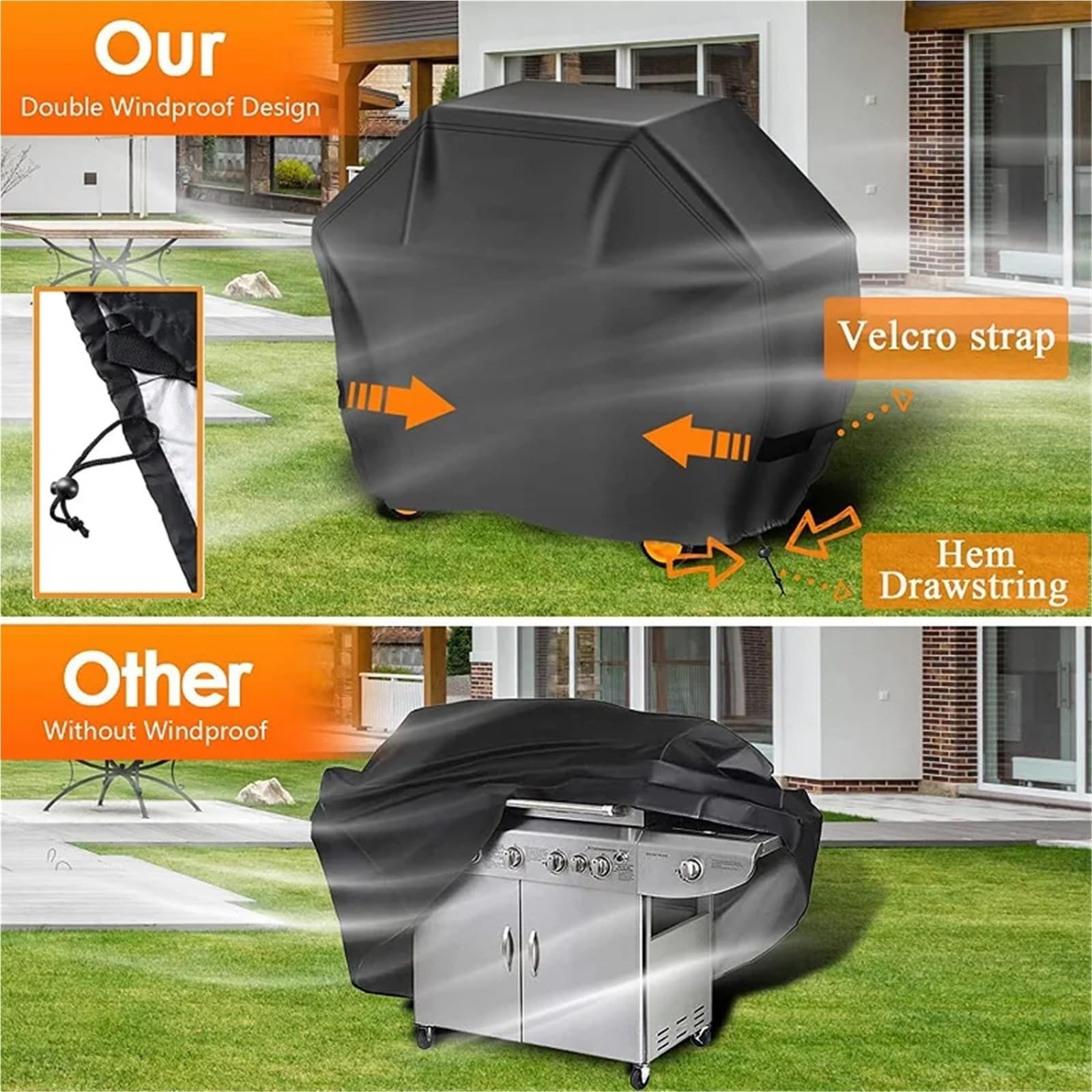 Copertura per barbecue, copertura per barbecue, copertura per gas, resistente alla pioggia (190 x 71 x 117 cm)