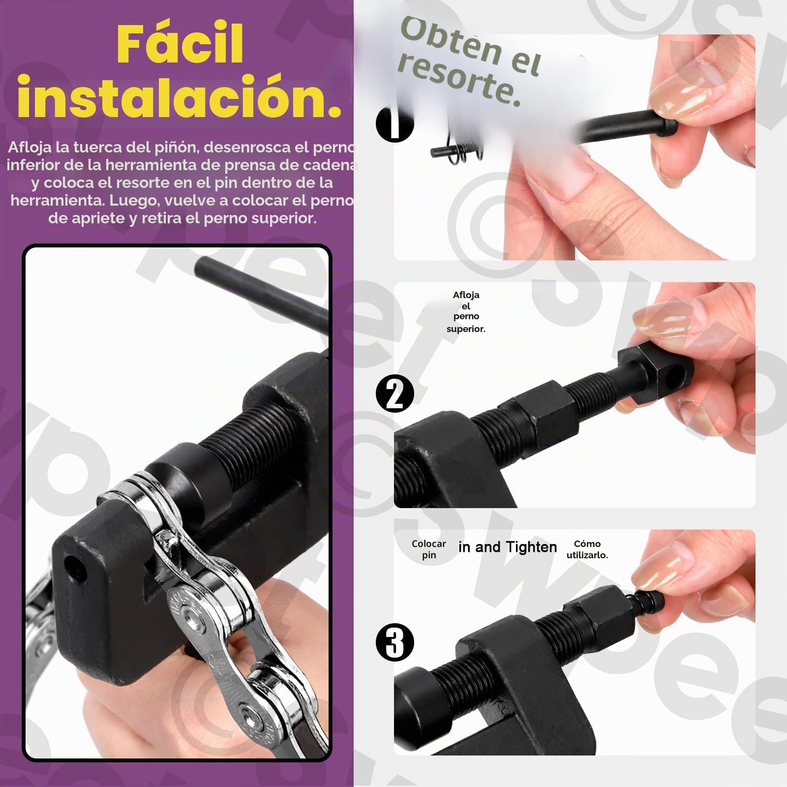 Swpeet Kit Surtido de 13 Piezas Cortacadenas para Motocicleta con Estuche de Transporte, Cortador de Cadena y Remachadora Herramienta de Extracción de Cadena para Motocicleta, Bicicleta, ATV