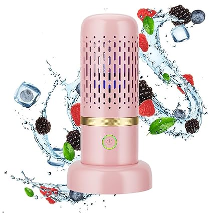 Fruit and Vegetable Washing Machine,Portable Fruit Cleaner Device in Water,OH-ion Purification Technology,Wireless Purifier for Fruits Vegetables Rice Meat Seafood,Electric Vegetable Cleaner (Pink)