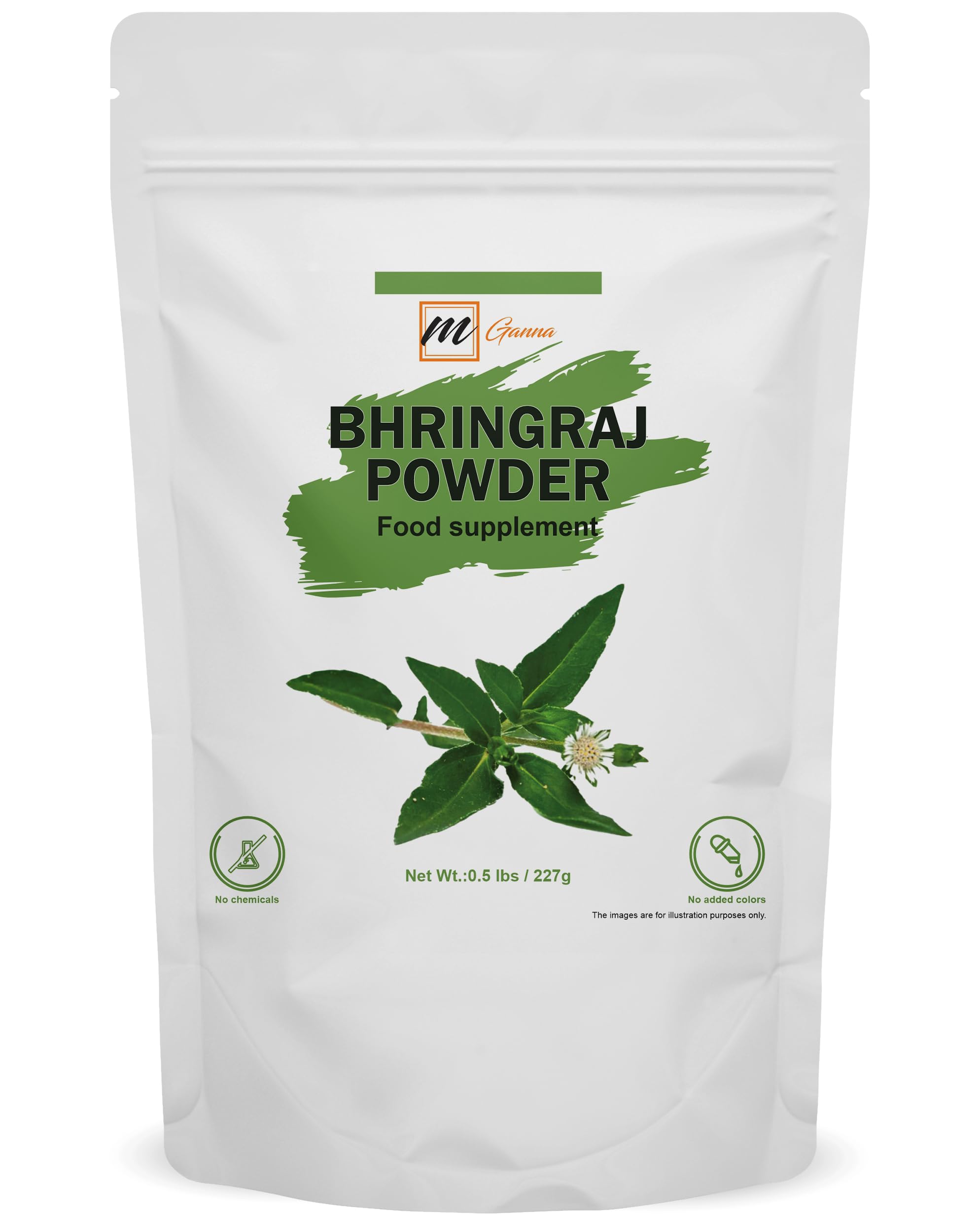 (0.5 Pound) 100% Natural Bhringraj Powder 227 Grams | Pure Eclipta Alba For Hair Health & Skin
