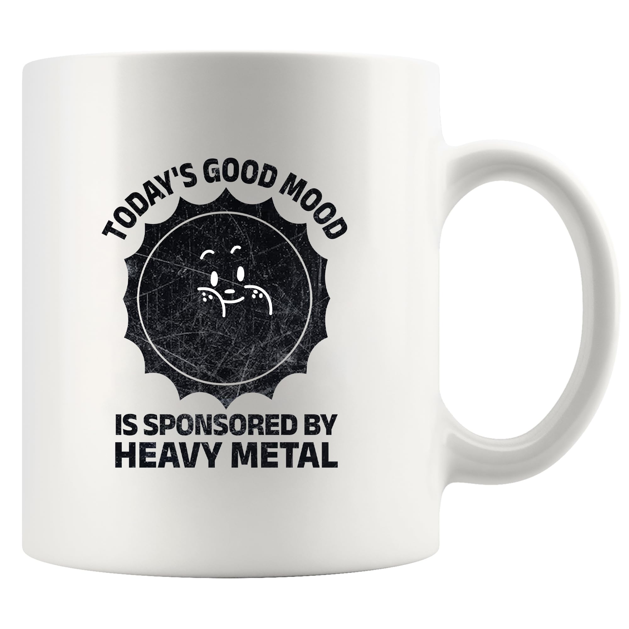 Panvola Today's Good Mood Is Sponsored by Heavy Metal Funny Heavy Metal Music Rock Music Lovers Musicians Gifts Metalhead Novelty Drinkware Ceramic