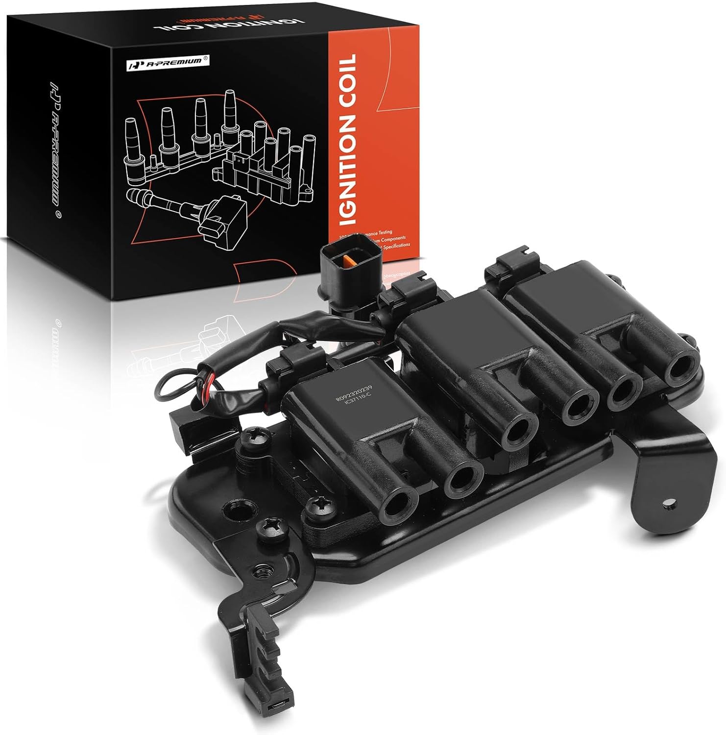 A-Premium Ignition Coil Compatible with Hyundai Santa Fe V6 2.7L 2001-2006, Tiburon V6 2.7L 2003-2008
