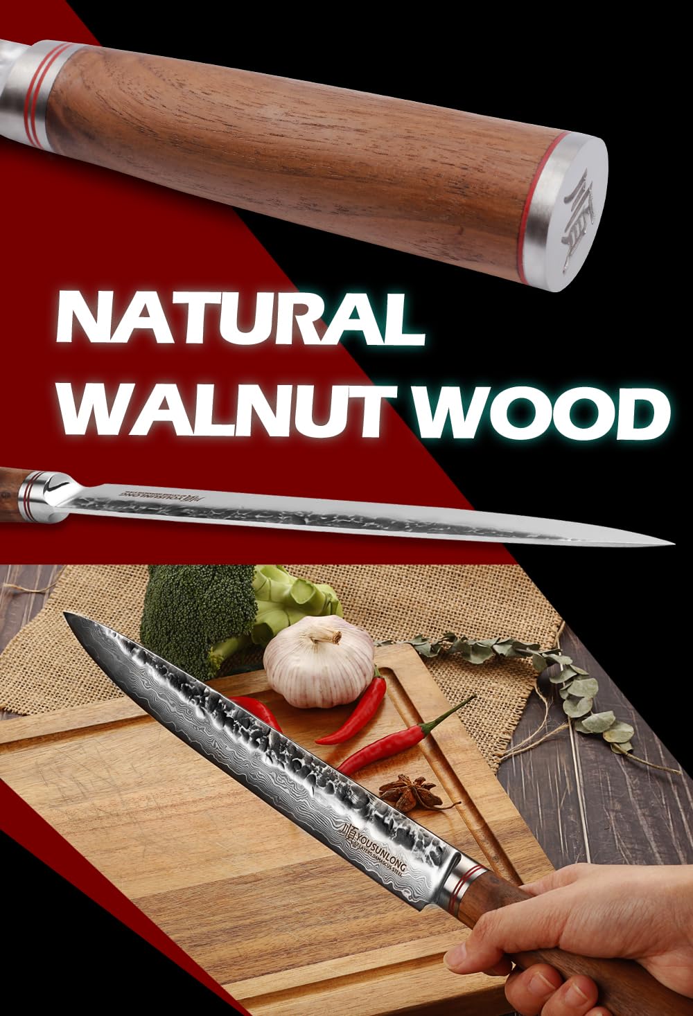 YOUSUNLONG 10" Carving Knife - Damascus Slicing for Meat & Fish — Amazon image 6