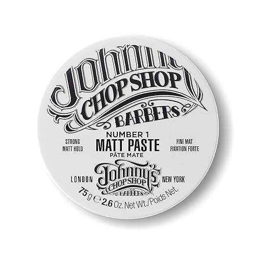 JOHNNY'S CHOP SHOP Pasta mate #1 para hombre para peinar el cabello, de calidad profesional, sujeción fuerte, textura duradera, aspecto natural,
