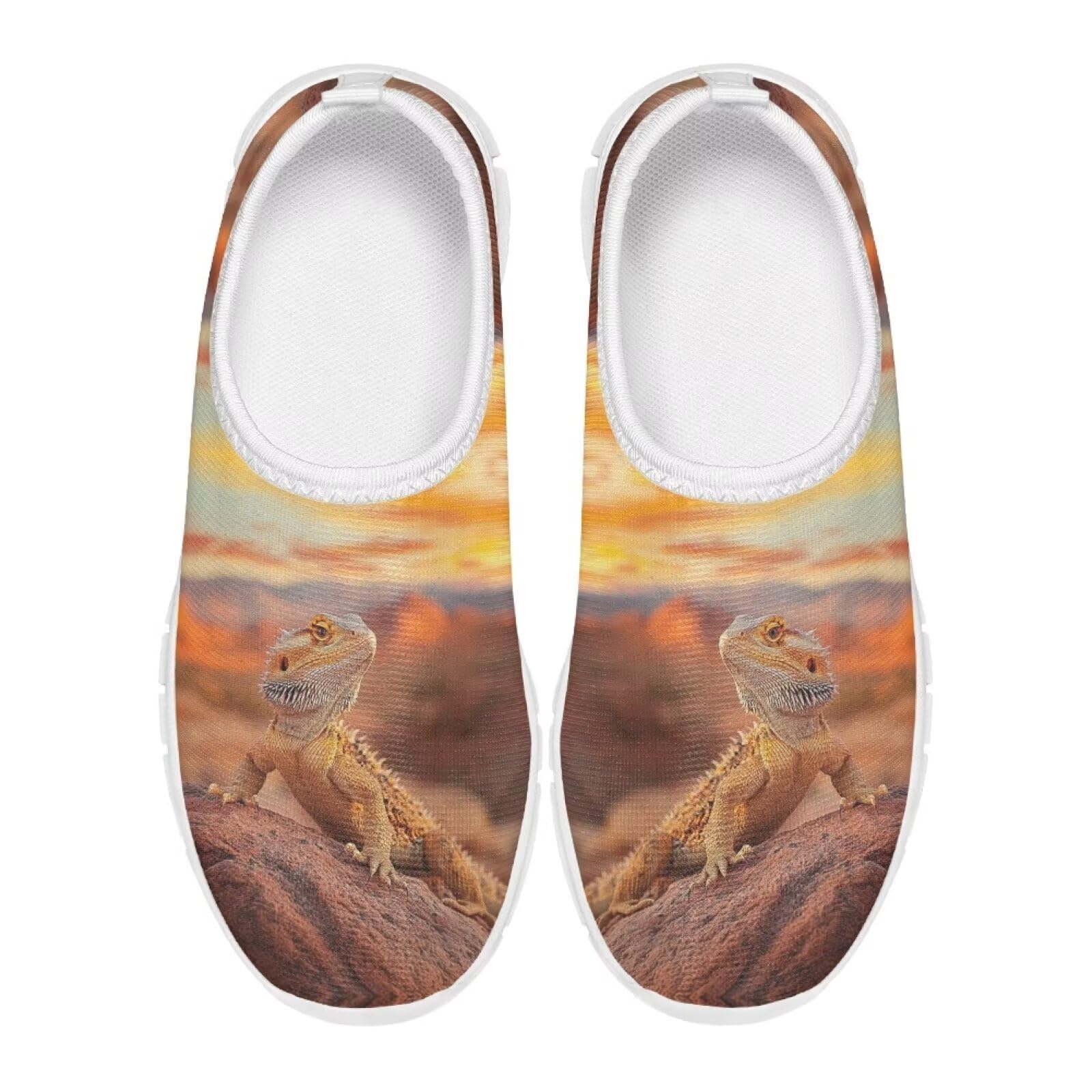 Doojoayie Wild Lizard Running Shoes for Boys Slip On Sneakers Size 2.5 Little Kid Anti-Slip Workout Shoes for Child Sports Jogging Active Shoes Fashion Bowling Shoes Black