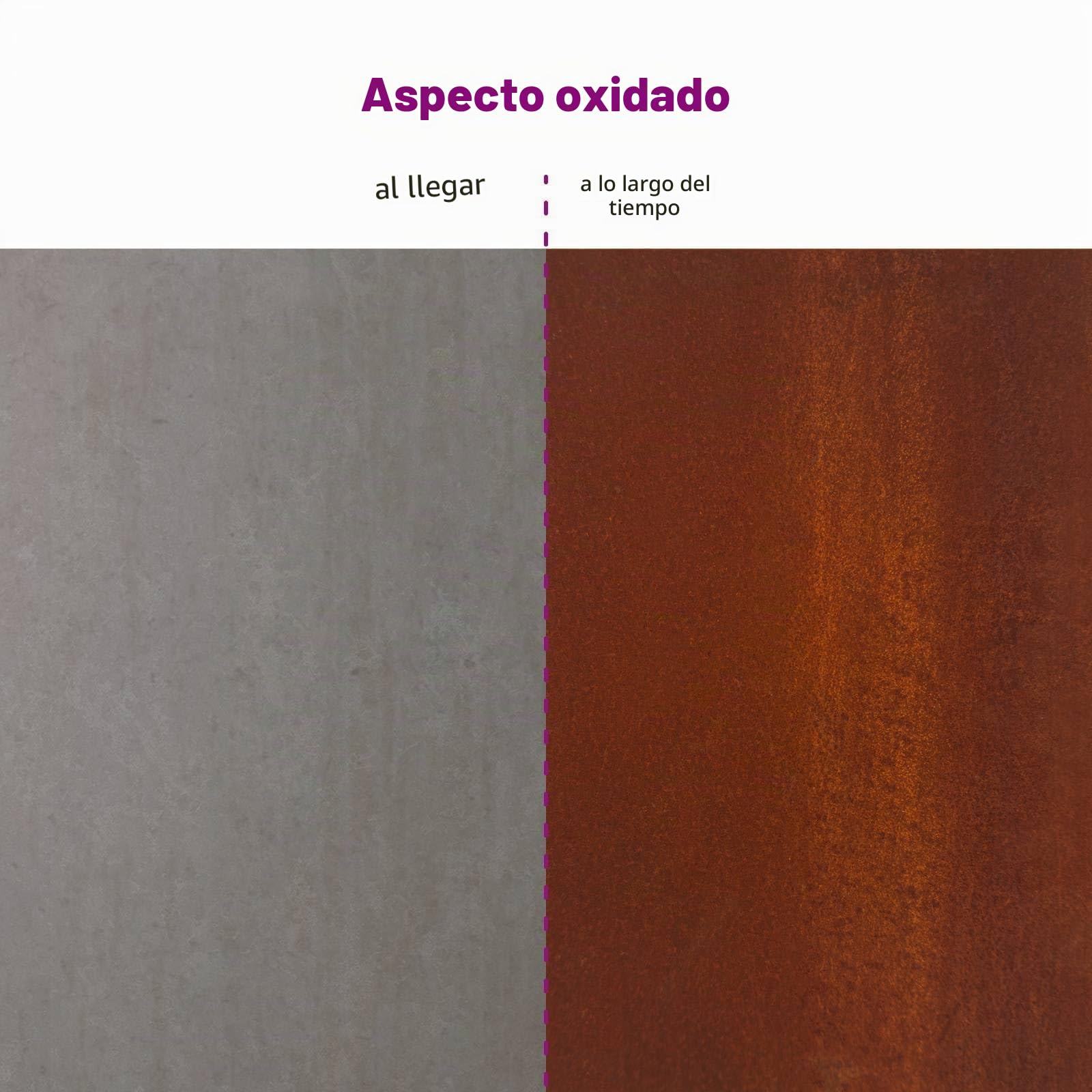vidaXL Hoguera Marrón 80 x 80 x 40 cm Acero autopatinable, Fuego al Aire Libre, portátil y Rectangular, Ideal para reuniones, con Estilo para Patios
