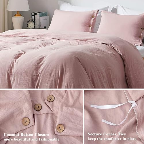 Miniatura 4 de SunStyle Home - Juego de funda de edredón tamaño queen con cierre de botones, en color violeta claro, 100% microfibra, juego ultrasuave y agradable