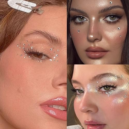 Miniatura 4 de NOOEPC 660Pcs Joyas Faciales Gemas para el Cabello, Joyas Faciales Autoadhesivas para Ojos, Diamantes de Imitación de 3456 mm, Gemas Faciales DIY