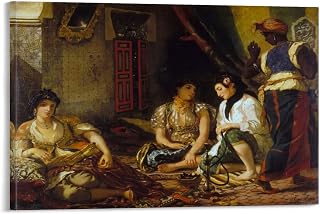 18 Masterpieces by Eugene Delacroix - The Women of Algiers in Their Apartment Poster Decorative Painting Canvas Wall Art Living Room Posters Bedroom Painting 12x18inch(30x45cm)