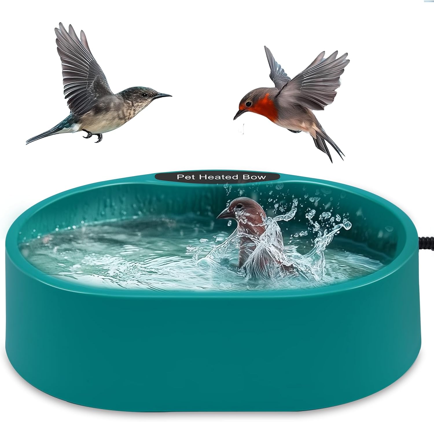 Heated Chicken Waterer, 125OZ Large Capacity Poultry Water Heater for Chicken Coop Hens Turkey Goose Duck Pigeon Poultry Birds Dog Cat Drinker in Winter