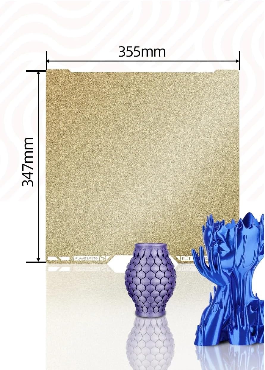 QR Code Textured PEI Bed for Bambu for Lab P1S Build Plate Thicken Double Sided PEI Spring Steel Sheet Outstanding(with QR Code(347),3pcs)