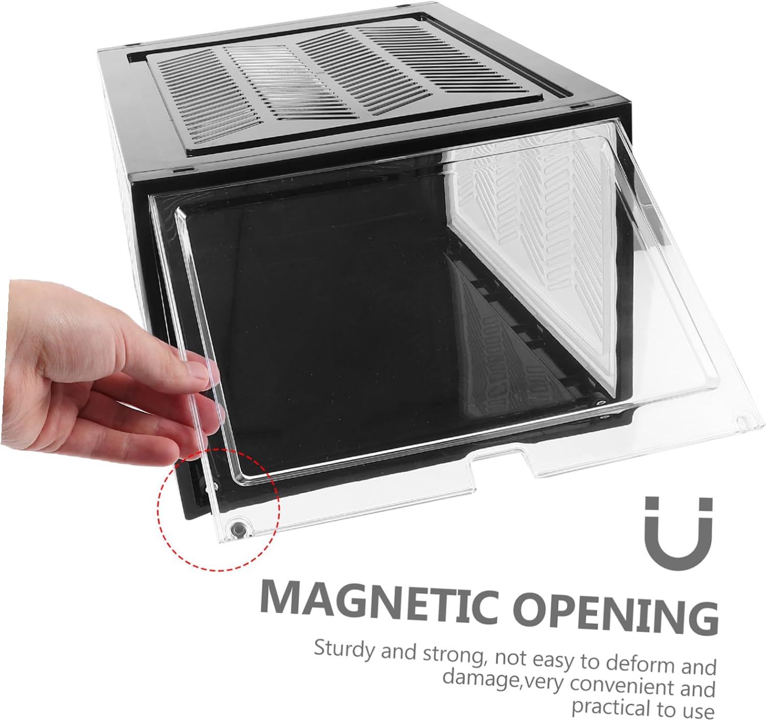 DECHOUS 2pcs Stackable Thickened Transparent Shoe Storage Boxes Sneaker Organizer Cases for Closet and Under Bed Dustproof Plastic Shoe Display Containers with Strong Load-bearing Capacity