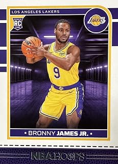 Bronny James 2024 2025 Panini HOOPS Series Mint Rookie Card #280 picturing him in his Yellow Los Angeles Lakers Jersey Lebron James Son