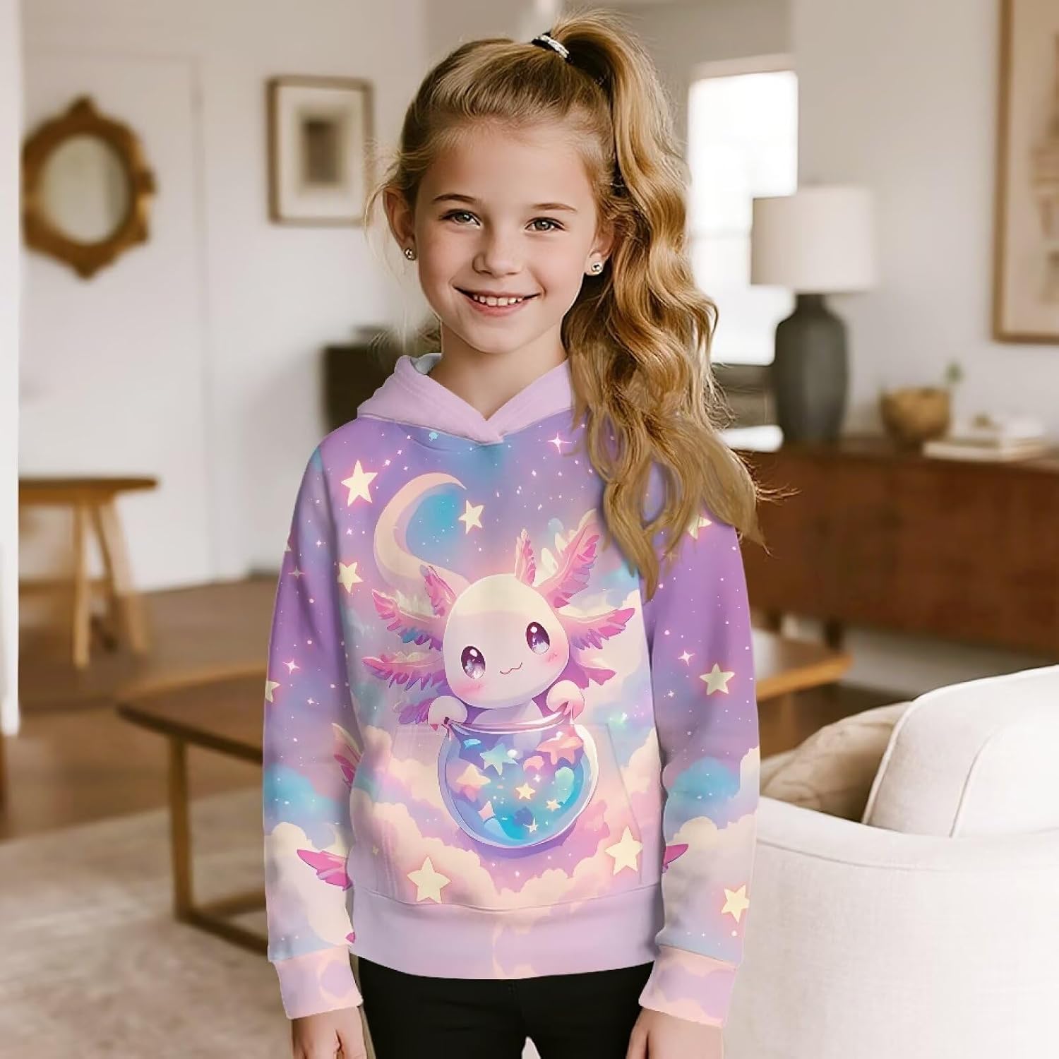 Unisex Kids Hoodies Youth Hooded Pullover Long Sleeve Sweatshirts with Pockets