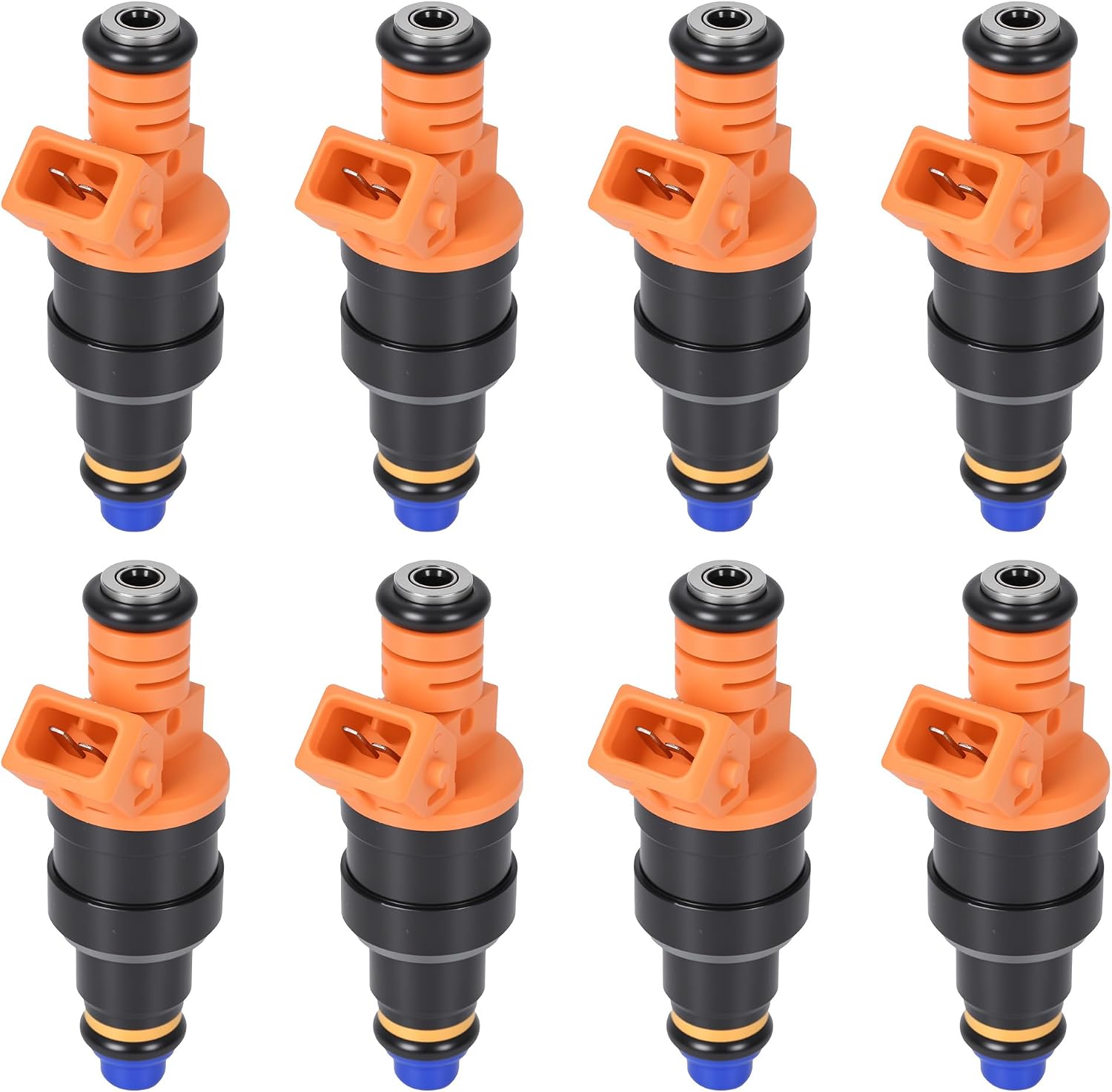 RLP Set of 8 Fuel Injectors Compatible with Ford Lincoln Mercury 4.6L 5.0L 5.4L 5.8L Vehicles - F150, F250, F350, E150, E250, E350, E450, Mustang - 4 Holes Replaces# 0280150943 0280150939 0280150909