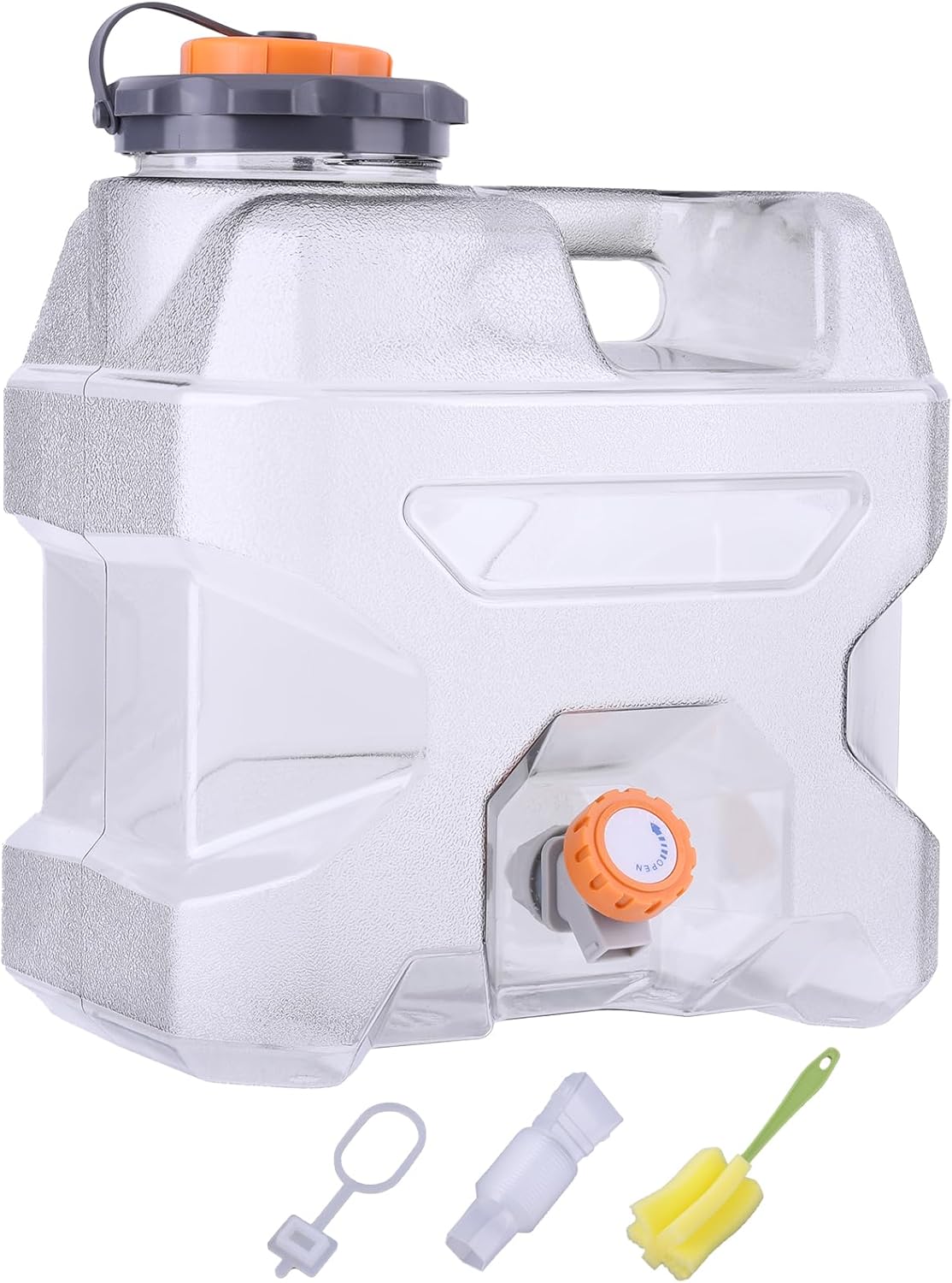 ASIEIT 3.2 Gallon Water Jug with Spigot, Portable Water Tank BPA Free, Leak-Proof Water Containers for Camping Water Storage Containers for Emergency Outdoor Hiking Picnic, Green/Black/Yellow