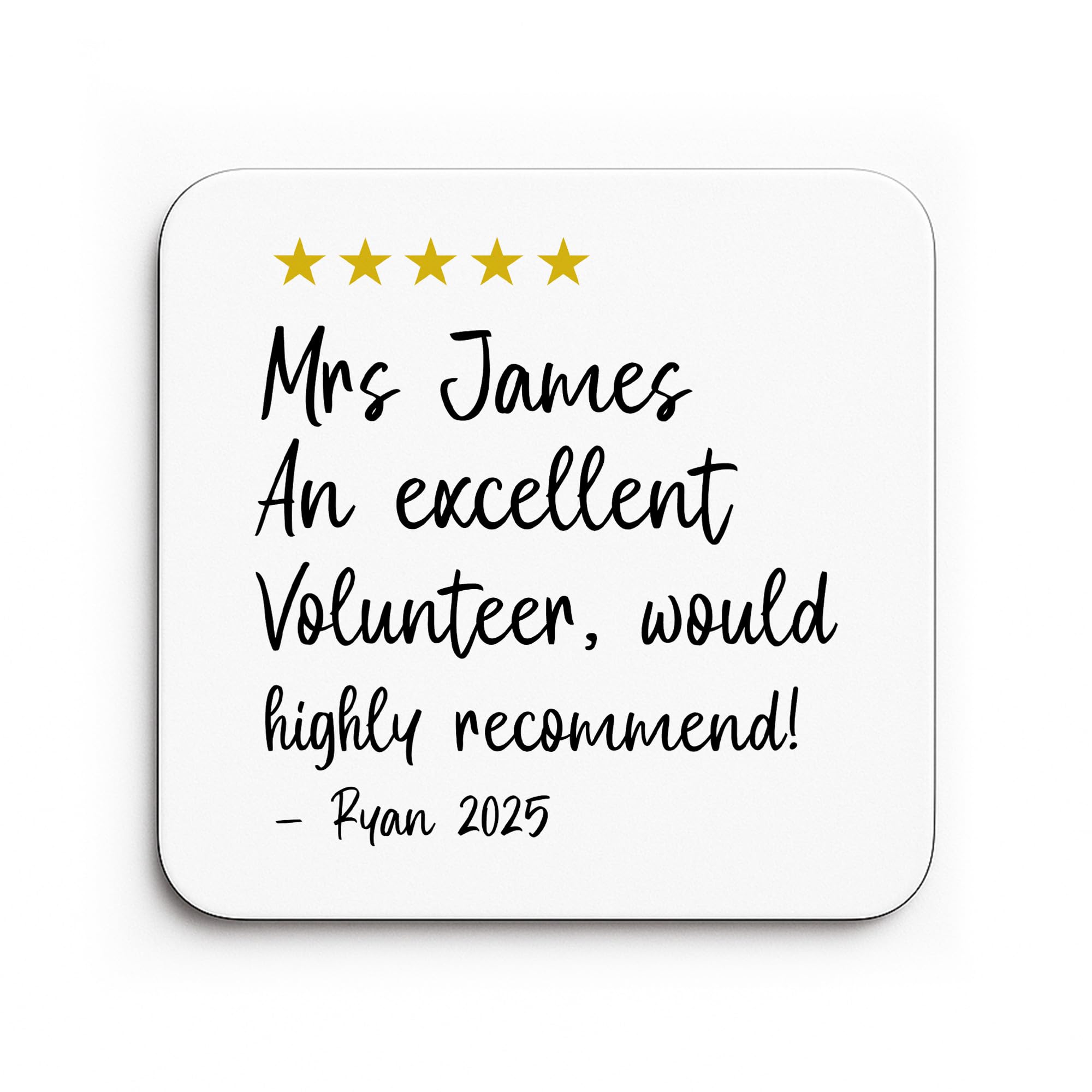 Red Ocean Personalised Excellent Volunteer Coaster Appreciation Gift Thank You Gift For Volunteer For Friend Men Women Friendship Keepsake