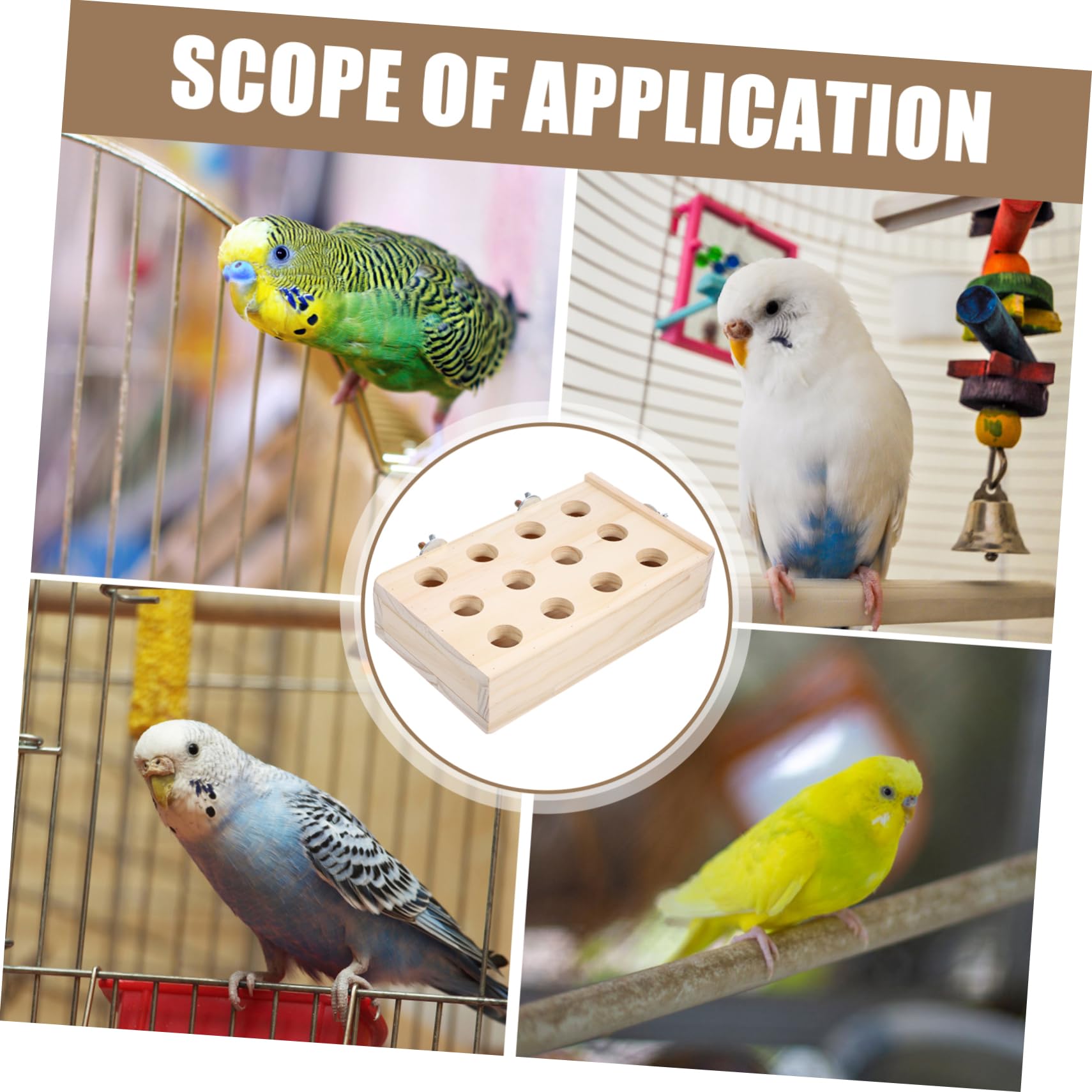 BESPORTBLE 4piezas Juguete De Masticación para Pájaros Accesorio Interactivo para Jaula De Periquitos Juguete De Entretenimiento para Aves Pequeñas para Desarrollar Habilidades y Combatir