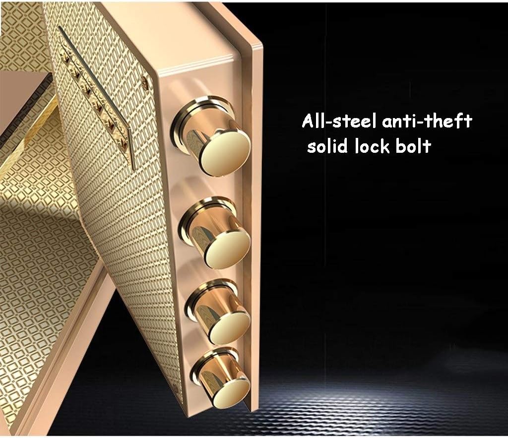 Security Safes Security Safes Tamper-proof Deposit Box for Home Three Layers Strongbox Office Hotel Jewelry Cash Use Storage Cabinet (Color : Gold)
