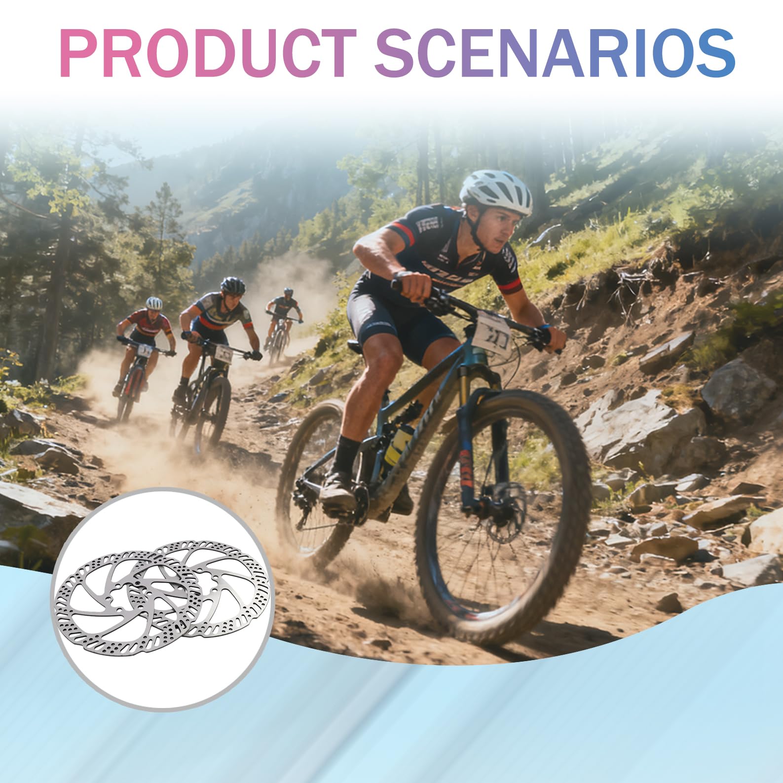 2 Discos de Freno de 160 mm para Bicicleta, Freno de Disco de Bicicleta, Frenos de Disco para Bicicletas de Montaña y de Carretera, Herramientas Centerlock, Instalación Fácil y Material Resistente