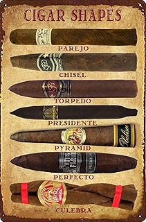 Cigar Shapes Retro Metal Tin Sign-Vintage Art Poster Plaque For Home Shop Man Cave Bar Lounge Room Garage Retro Tin Plaque Poster Gifts For Father'S Day 8X12 Inch
