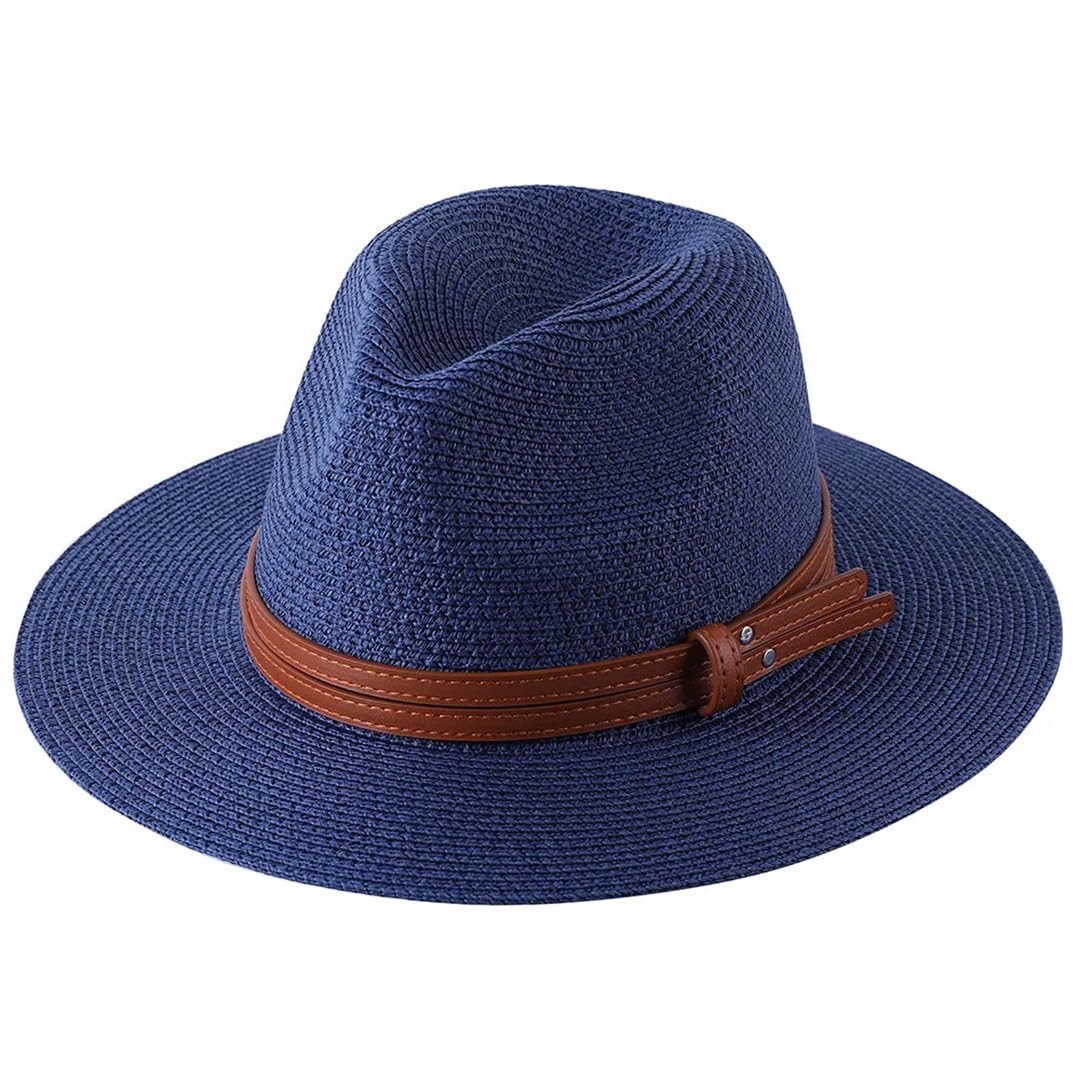 Natürlicher Panama-Hut mit weicher Form, Strohhut, Sommer, Damen/Herren, breite Krempe, Strand, Sonnenkappe, Fedora-Hut