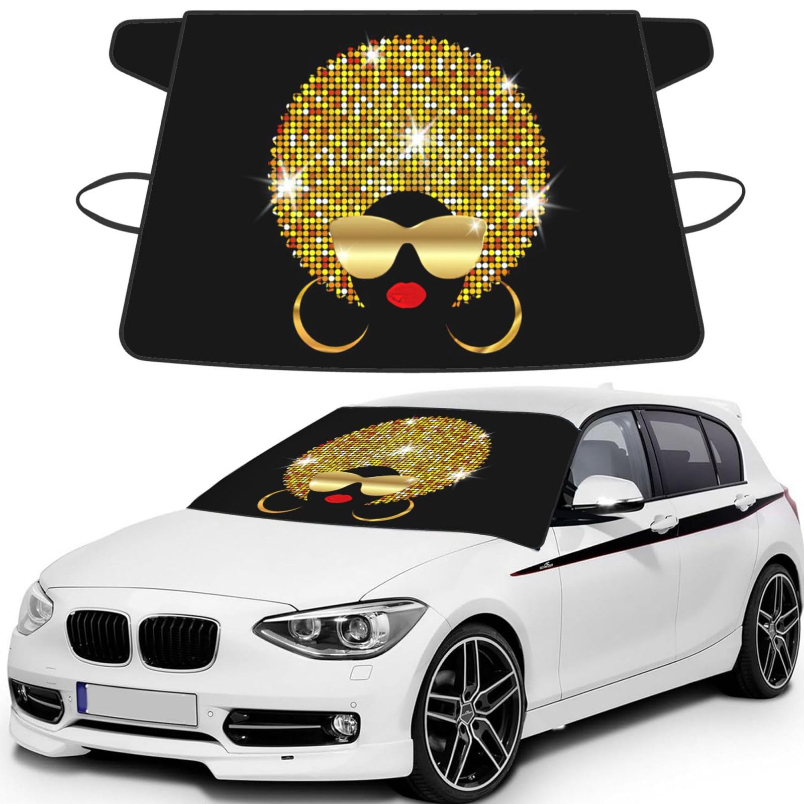 Funda protectora para parabrisas evita escarcha y protector de nieve con lunares para coche 8