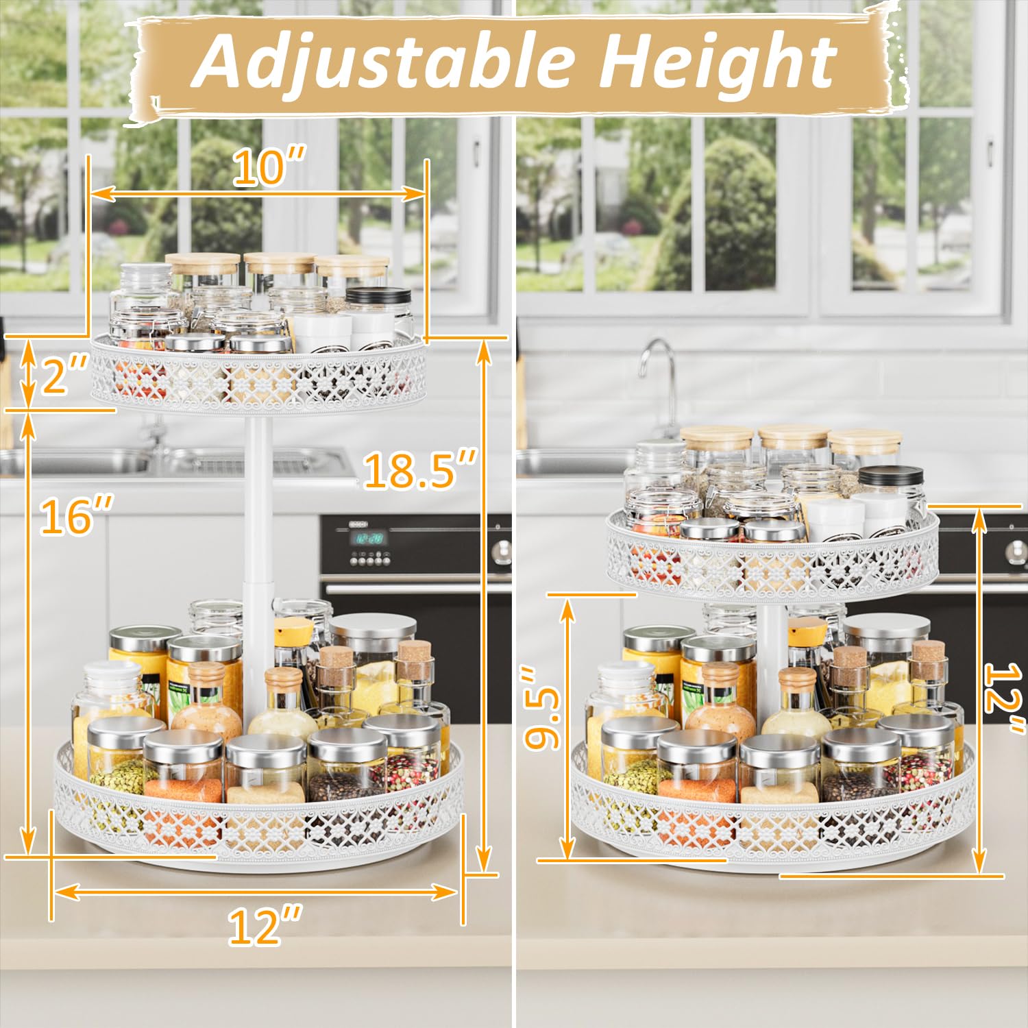 Lazy Susan Revolving Spice Rack Organizer - Image 4
