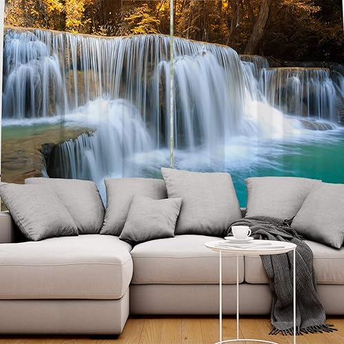 Miniatura 5 de FortuneHouse Cortinas opacas térmicas, con aislamiento térmico, hermoso paisaje otoñal de bosque, con ojales de metal sólidos, cortina elegante para