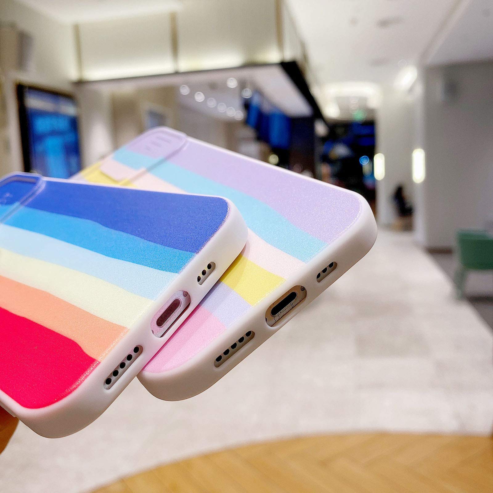 Custodia per telefono arcobaleno per iPhone 12 Pro 12 Mini 11 11 Pro Max XR XS Max 7 8 Plus X SE 2020 Cover posteriore in silicone morbido colore sfumato per iPhone 8 T1