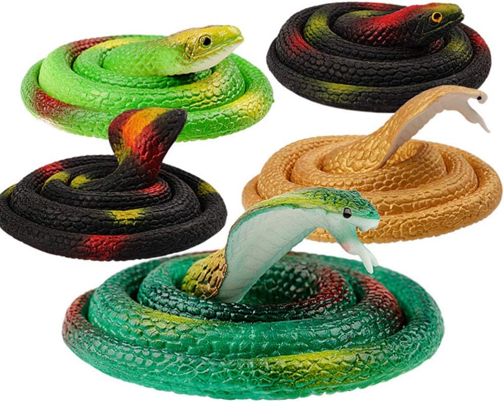 Toddmomy Toys Rubber Snake Realistic Rubber Snake 6Pcs Fake