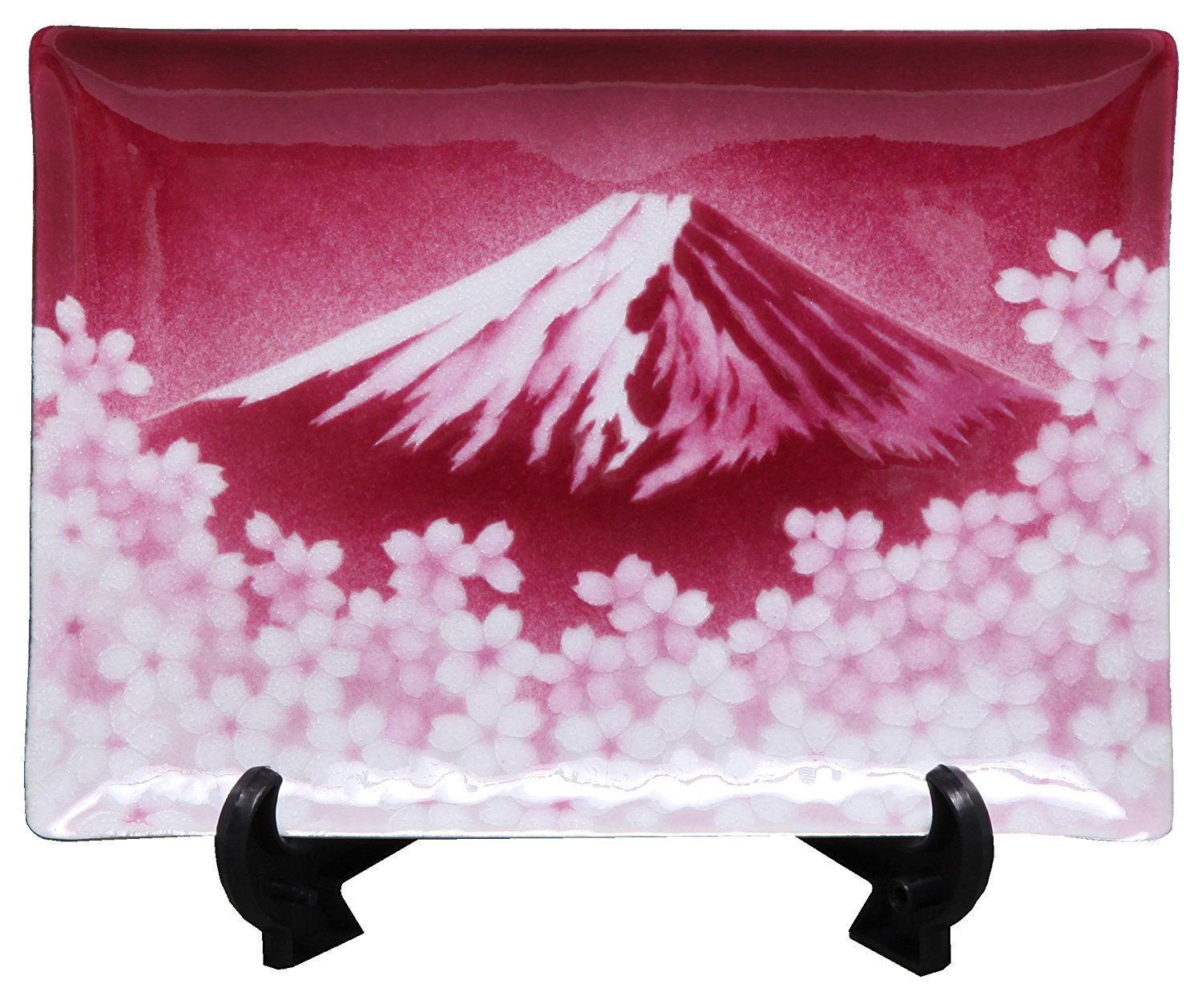Amazon.co.jp: 七宝焼 57 赤富士 飾り皿 104-08 : ホーム＆キッチン
