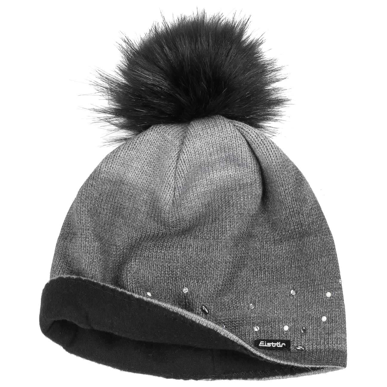 Eisbär Dip Dye Lux Crystal Mütze Pudelmütze Wintermütze Beanie Damenmütze Strickmütze Damen - Made in Austria mit Futter, Futter Herbst-Winter Winter