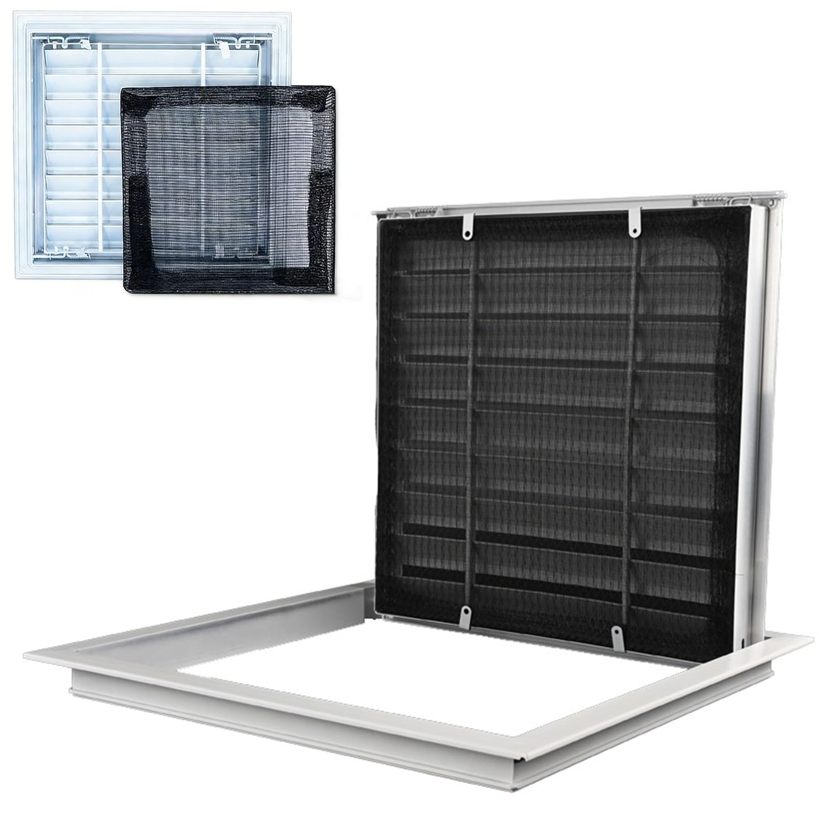Griglia per filtro dell'aria in alluminio resistente con porta di ispezione, 70 x 25 cm, griglia ventilata per sistemi di climatizzazione di casa, ufficio, officina, fabbrica